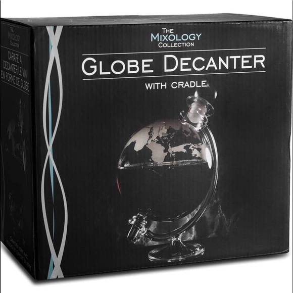 Jeray Mixology Globe Glass Whisky Decanter with Cradle 750ml in box - Picture 2 of 7